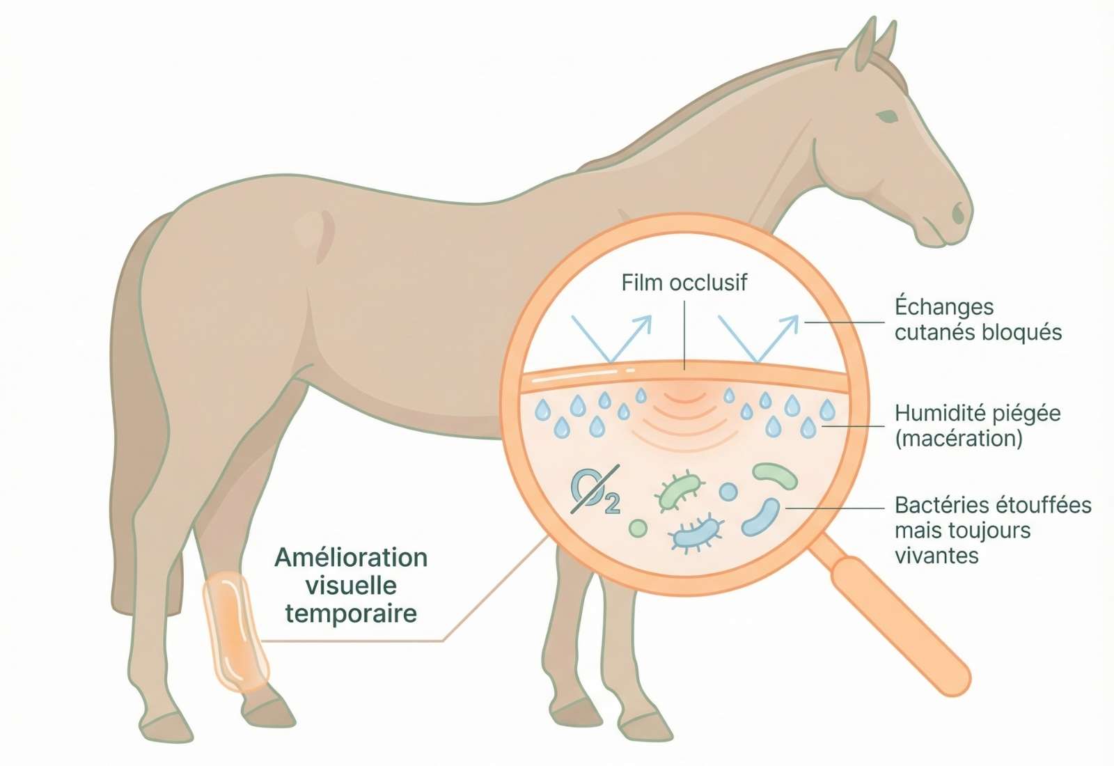 L'effet de produits occlusifs, graisse, baume sur la gale de boue